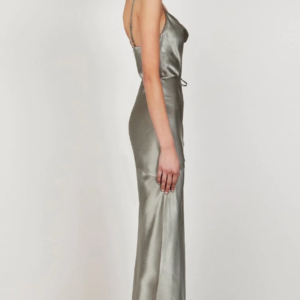 SHONA JOY LA LUNE BIAS COWL MAXI DRESS - SAGE - Picture 3 of 5